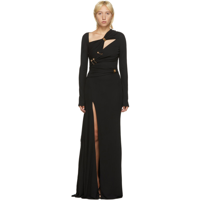 Versace Black Crepe Pin Dress 202404F05512207