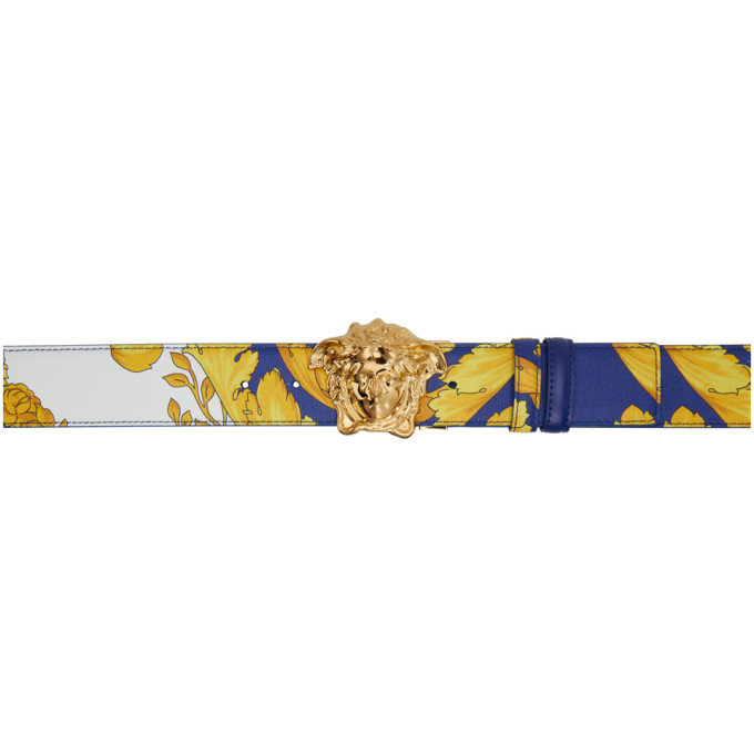 white and gold versace belt