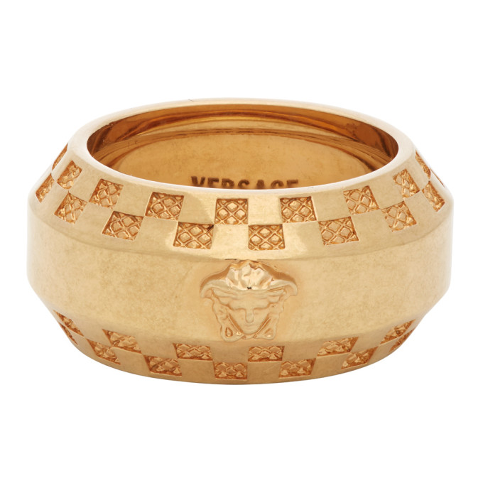 versace greca band ring