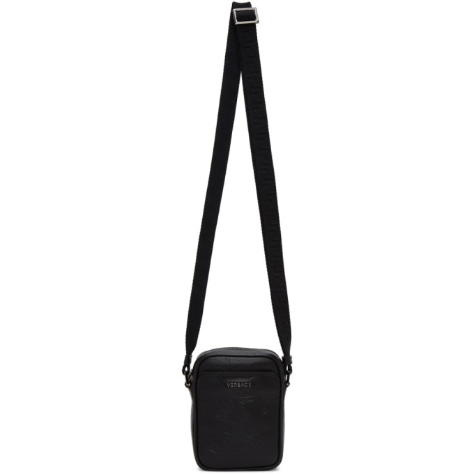 Versace Black Embossed Barocco Crossbody Bag