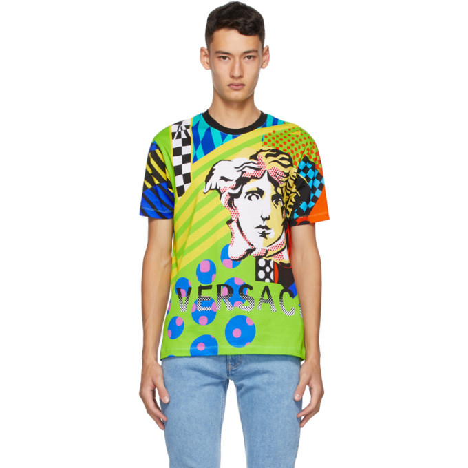 versace multicolor logo t shirt