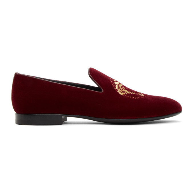 red velvet versace loafers