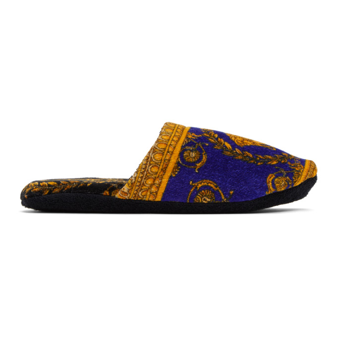 versace slippers blue
