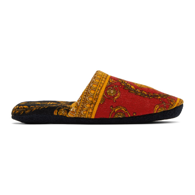 red versace slippers