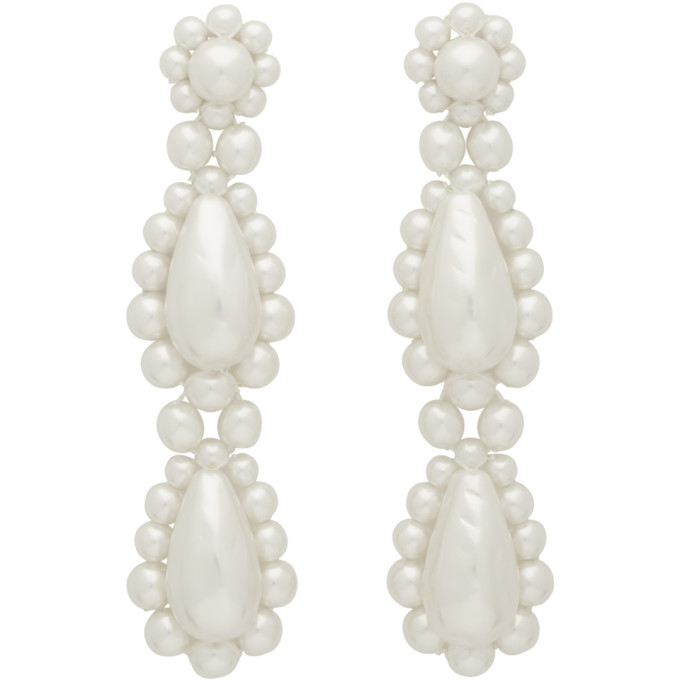 SIMONE ROCHA SIMONE ROCHA WHITE PEARL DROP EARRINGS