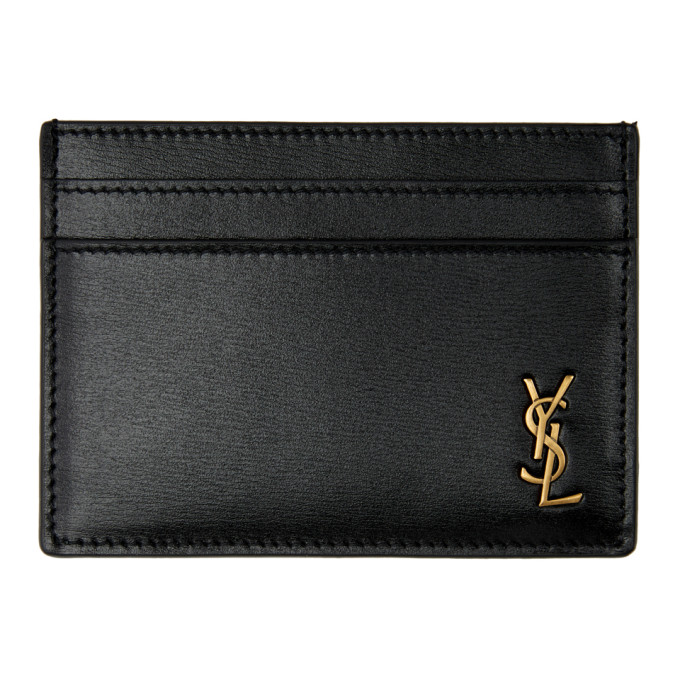 Saint Laurent Black Tiny Monogram Card Holder