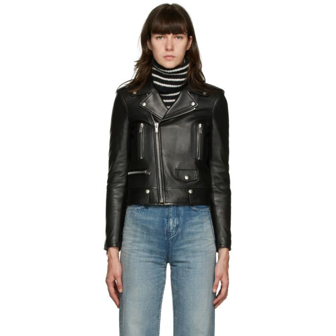 Saint Laurent Saint Laurent Black Leather Classic Motorcycle Jacket