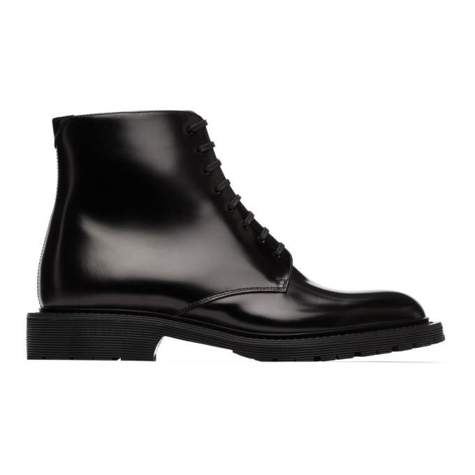 Saint Laurent Black Army Lace-Up Boots