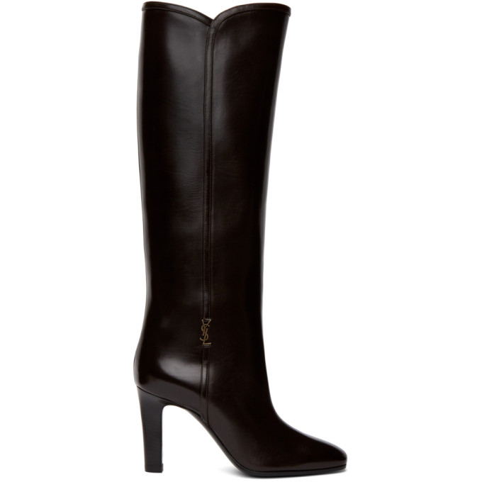 Saint Laurent Brown Monogramme Jane Boots