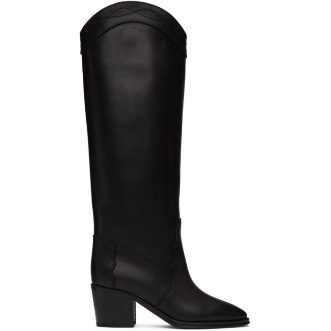 Saint Laurent Black Tall Western Kate Boots