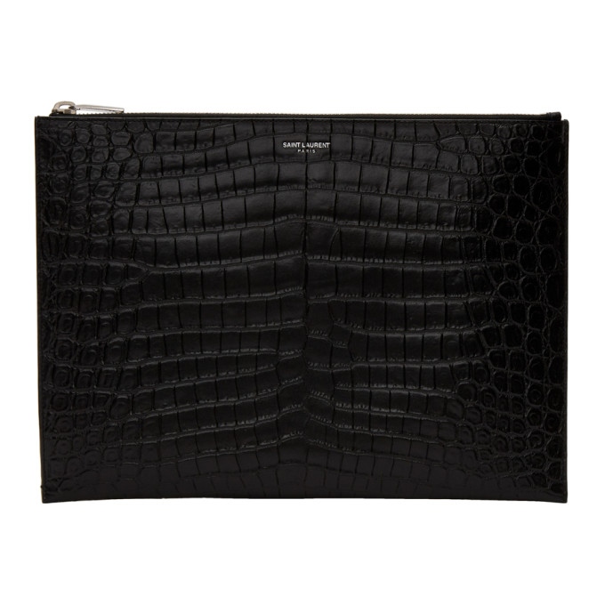 ysl croc pouch
