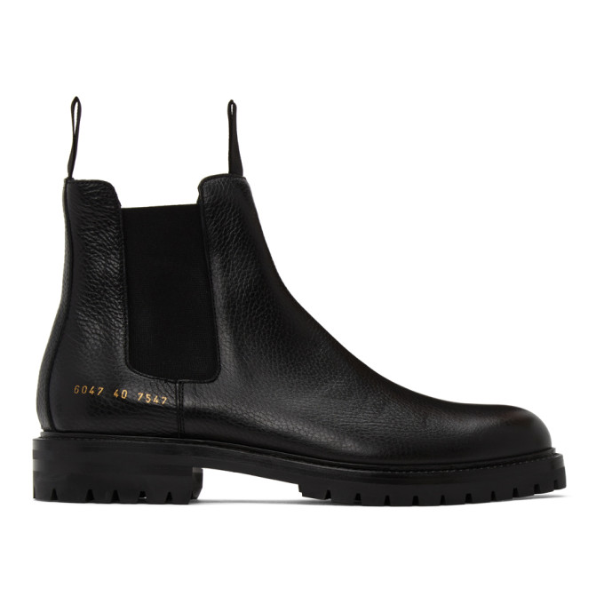 Common Projects Black Winter Chelsea Boots