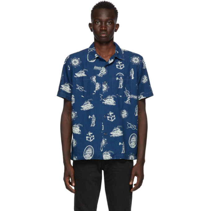 RRL Indigo Aloha Camp Shirt