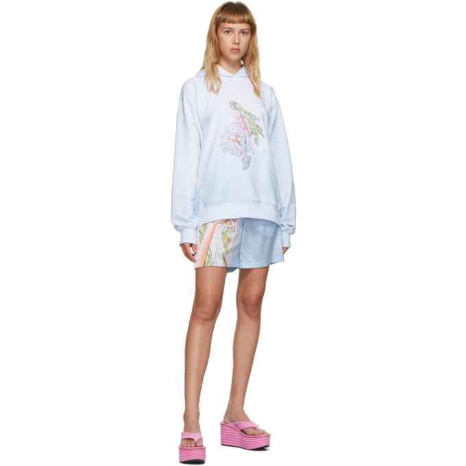 Im Sorry by Petra Collins SSENSE Exclusive Blue and White Graphic Pullover Hoodie