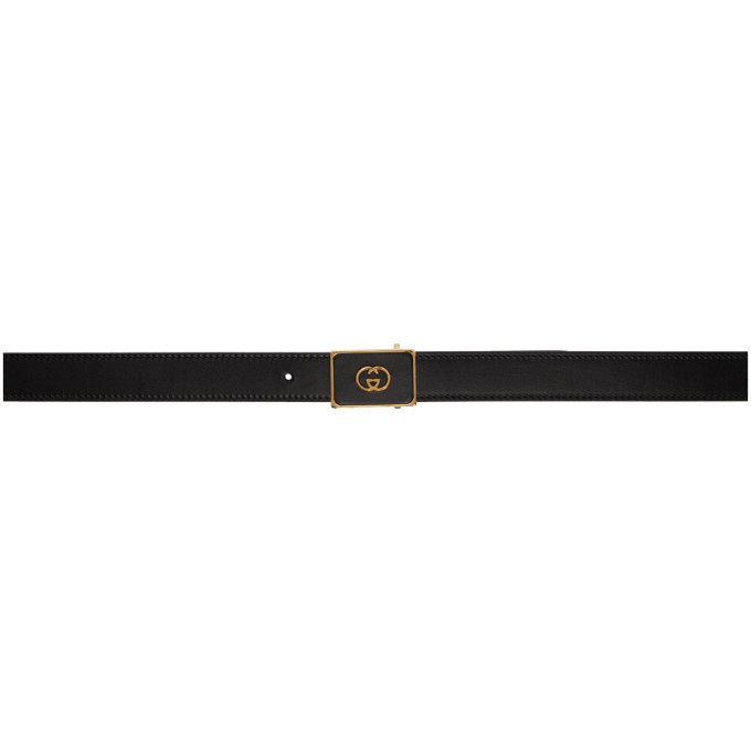 Gucci Black Interlocking G Buckle Belt