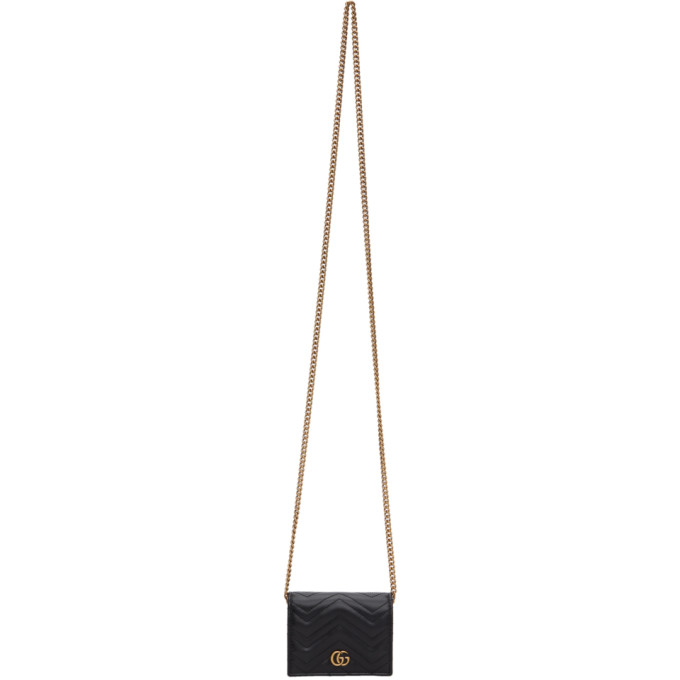 gucci marmont chevron chain wallet bag