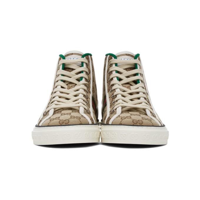 GUCCI GUCCI BEIGE GUCCI TENNIS 1977 HIGH-TOP SNEAKERS
