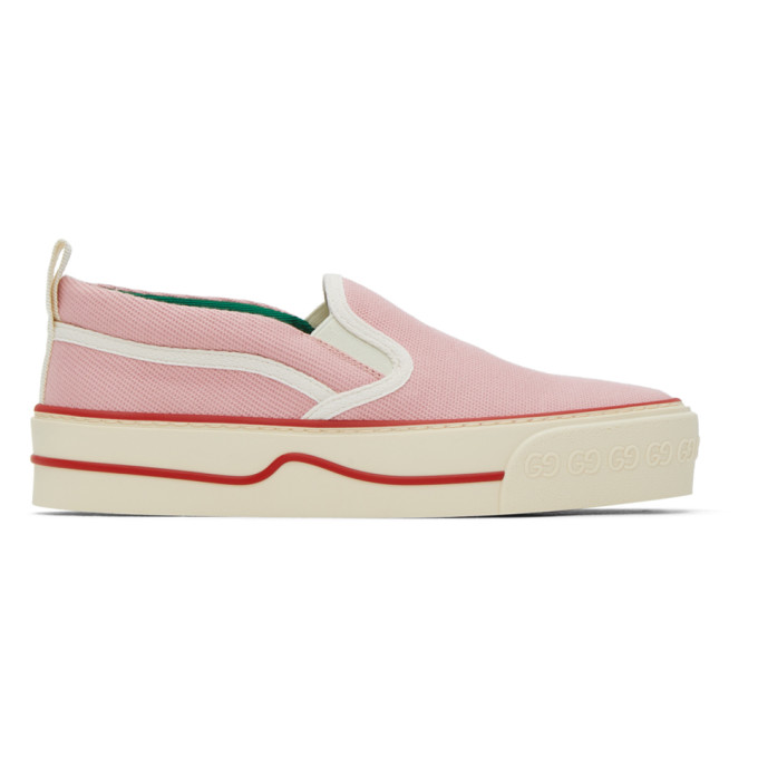 gucci pink slip on shoes