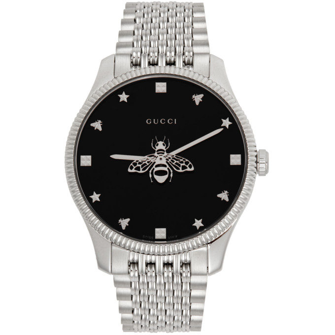 Gucci Silver Slim G-Timeless Bee Watch