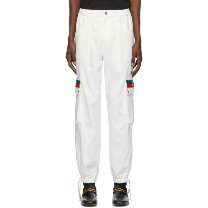 Gucci Off-White Canvas Cargo Pants