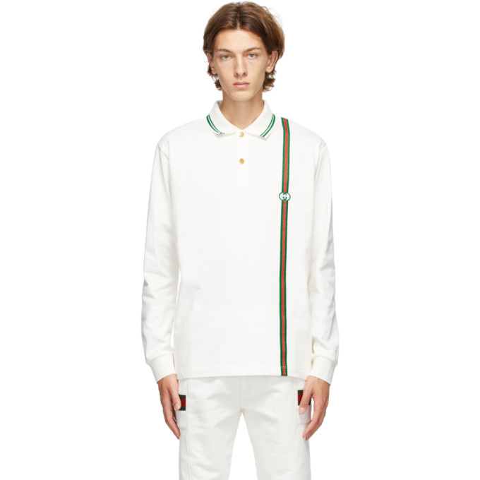 Gucci White Jersey Polo