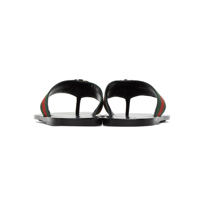 black red and green gucci slides