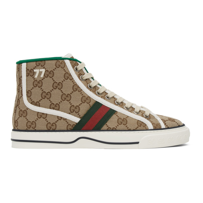 gucci high tops brown