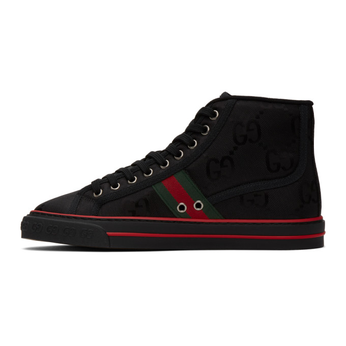 GUCCI GUCCI BLACK GUCCI TENNIS 1977 OFF THE GRID HIGH-TOP SNEAKERS