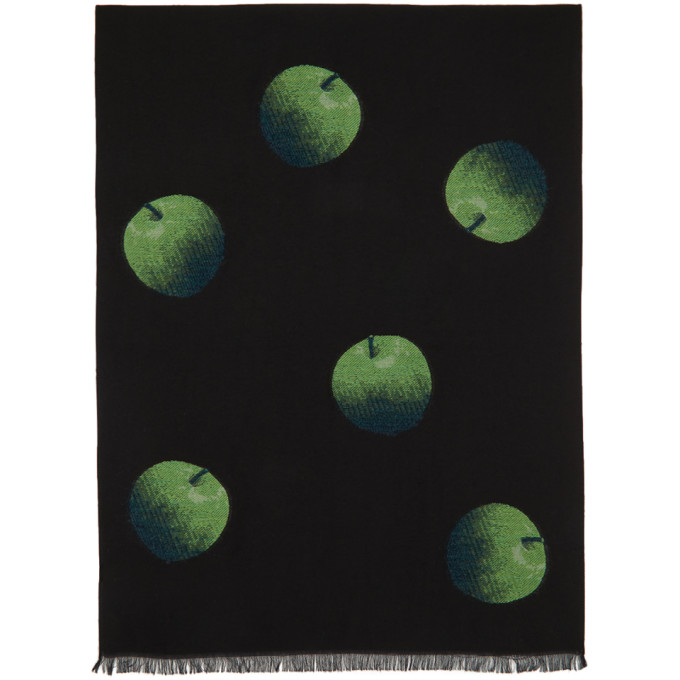 Paul Smith 50th Anniversary Black Jacquard Apple Scarf