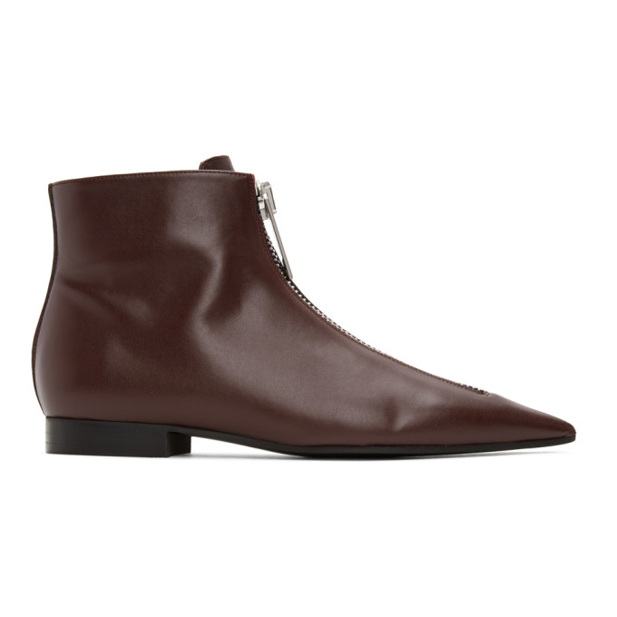 Stella McCartney Burgundy Zipit Ankle Boots