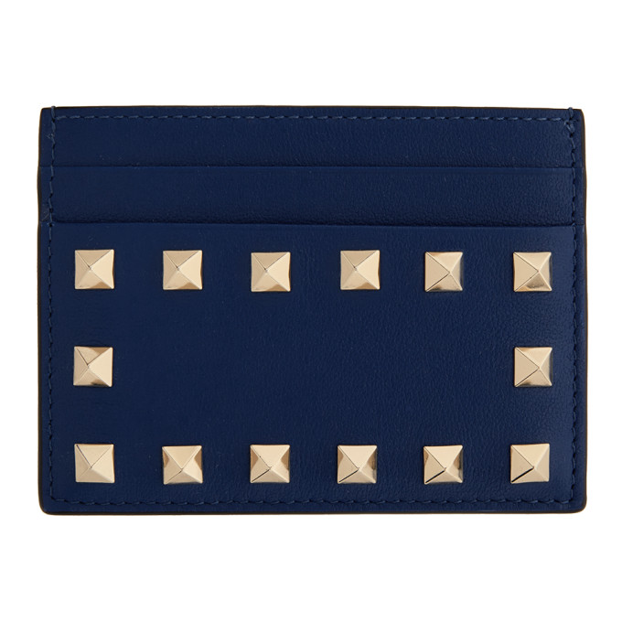Click to view more detailed imagery on our partner's website Valentino Garavani Valentino Blue Rockstud Card Holder In 52p Bludelf