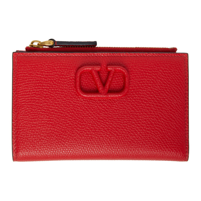 Click to view more detailed imagery on our partner's website Valentino Garavani Valentino Red Vlogo Zippered Cardholder