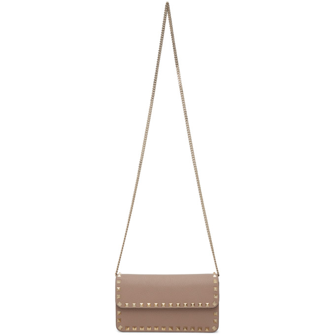 Valentino Garavani Valentino Pink  Rockstud Flap Bag In P45 Poudre