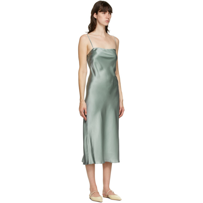 LE KASHA LE KASHA GREEN SILK HOTAN MID-LENGTH DRESS