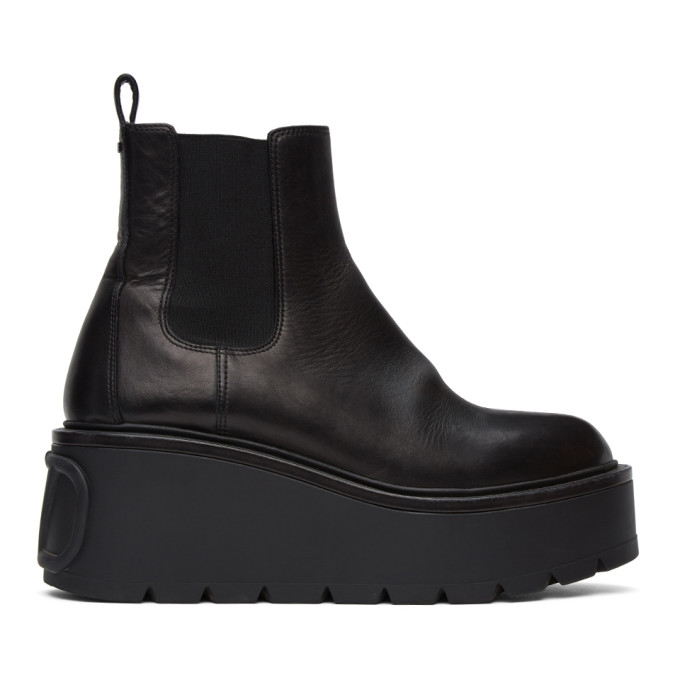 Valentino Black Valentino Garavani VLogo Platform Boots