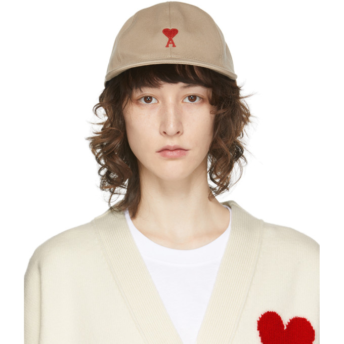 AMI Alexandre Mattiussi Beige Ami de Coeur Cap