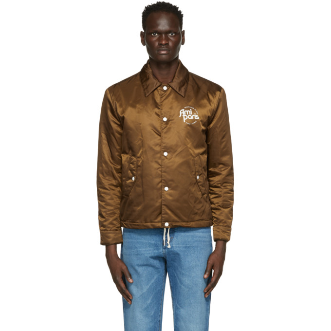 AMI Alexandre Mattiussi Brown Coach Jacket