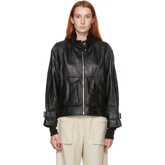 Kim Matin Kim Matin Black Leather Oversized Jacket