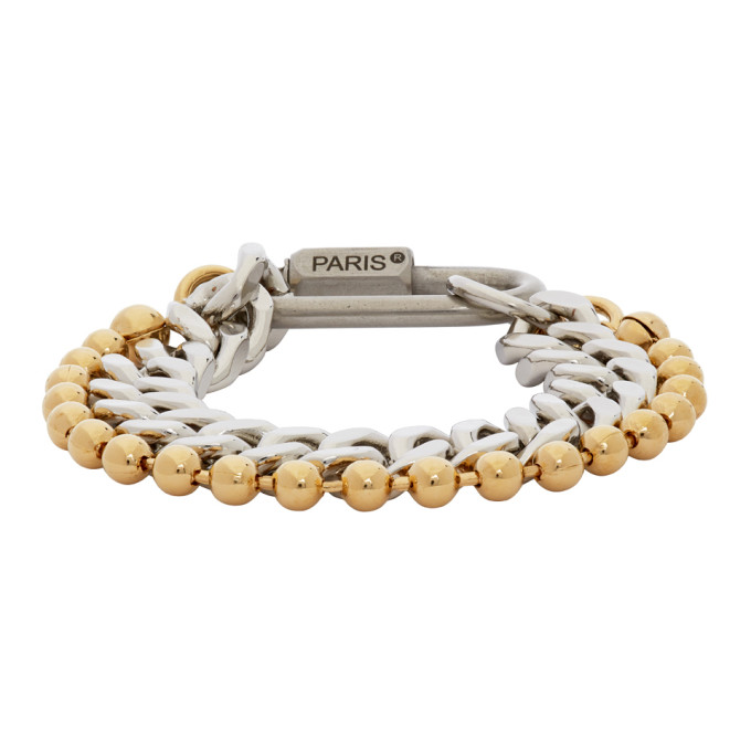 IN GOLD WE TRUST PARIS Silver and Gold Cuban Link Bracelet