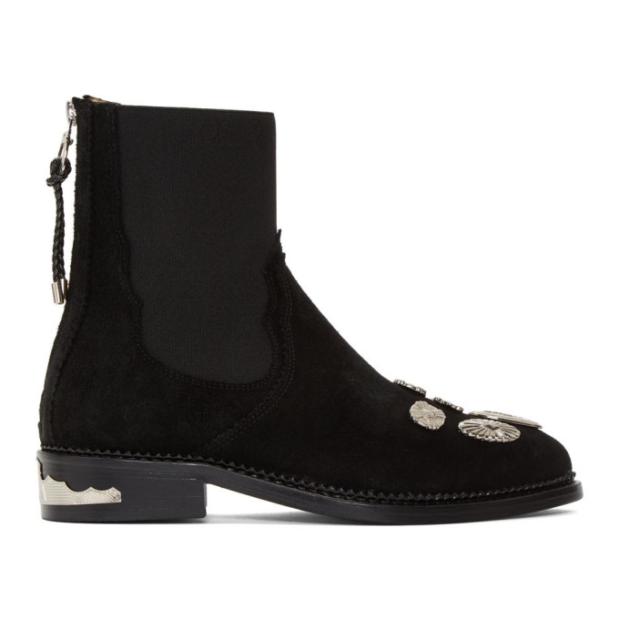 Toga Pulla Black Suede Hardware Boots