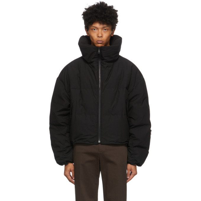 System System Black Down High Neck Puffer Jacket