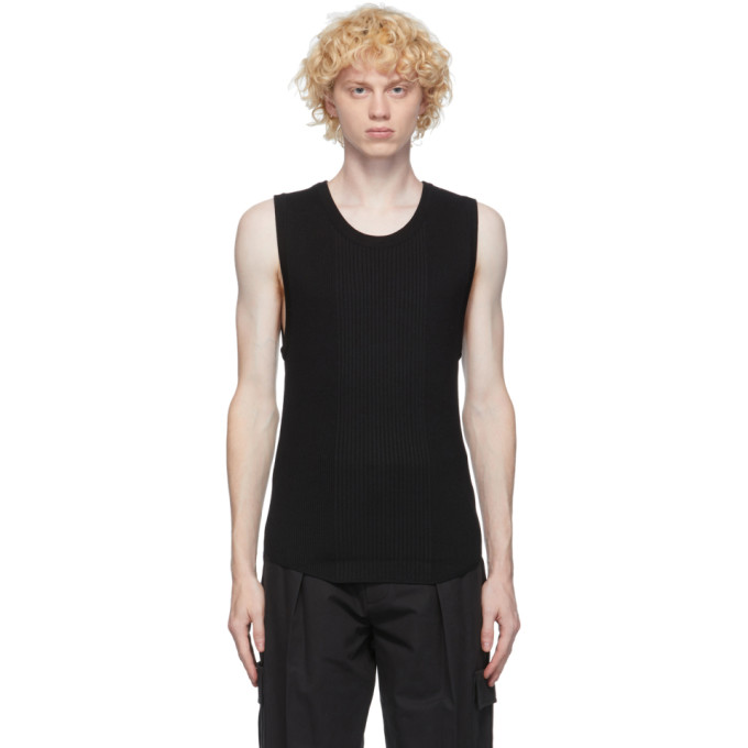 System Black Wool Ribbed Tank Top Modesens