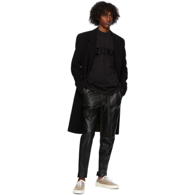 ERMENEGILDO ZEGNA X FEAR OF GOD FEAR OF GOD ERMENEGILDO ZEGNA BLACK WOOL TWO-BUTTON COAT