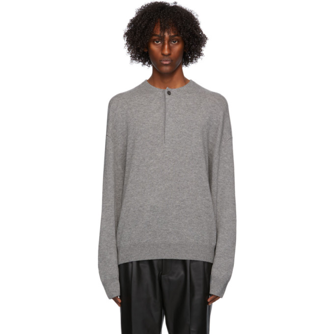 Click to view more detailed imagery on our partner's website Fear Of God Ermenegildo Zegna Grey Wool Henley In Grgrey Grey