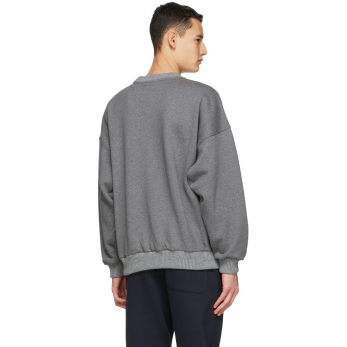 ERMENEGILDO ZEGNA X FEAR OF GOD FEAR OF GOD ERMENEGILDO ZEGNA GREY OVERSIZED LOGO SWEATSHIRT