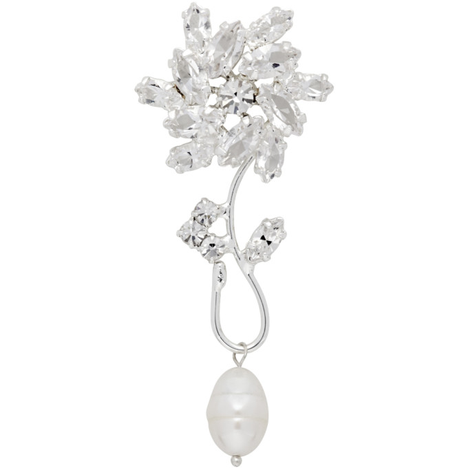 Magda Butrym Silver Pearl Flower Motif Earring