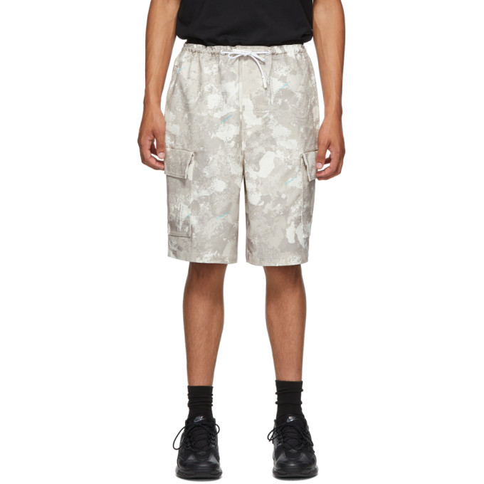 Marcelo Burlon County of Milan Beige Camou Cargo Shorts