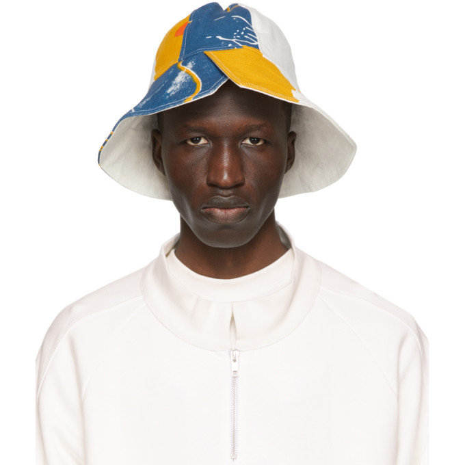 Bethany Williams White The Magpie Project Edition Recycled Bell Tent Bucket Hat