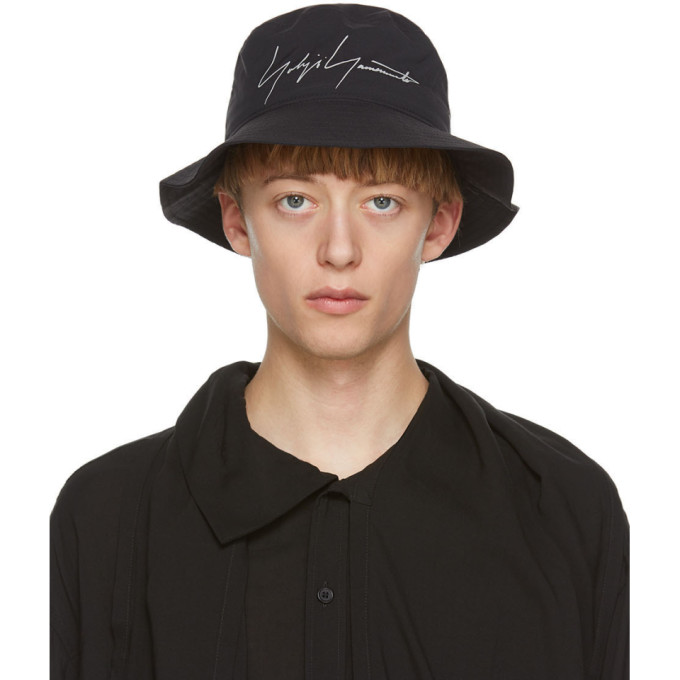 Yohji Yamamoto Black Gore-Tex® Logo Bucket Hat