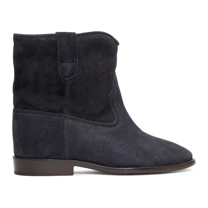Isabel Marant Black Embroidered Crisi Boots